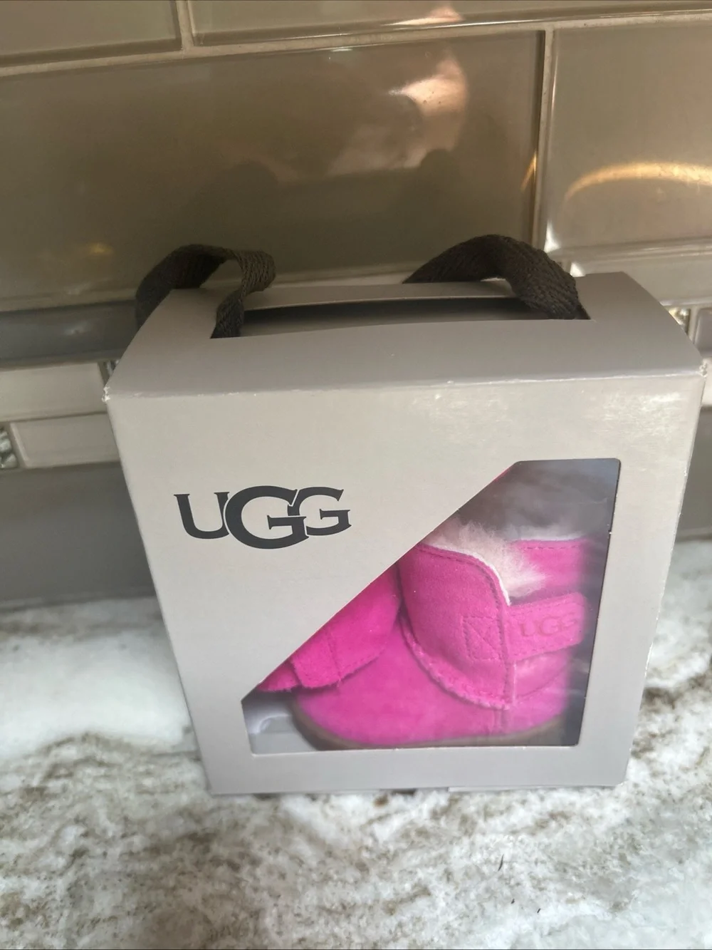 UGG INFANT KEELAN PINK AZALEA Shearling SIZE 01 BOOTIES/ BOOTS/ AUTHENTIC/ NEW b